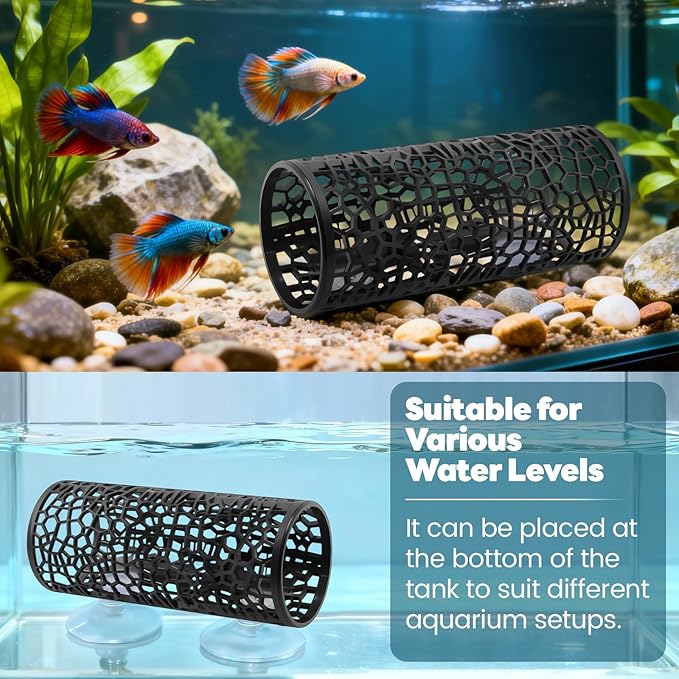 Betta Fish Toys, 1 Betta Fish Tunnel Hammock, 1 Fish Mirror with Floating Ball & 2 Exercise Training Ring Toys, Betta Fish Tank Accessories