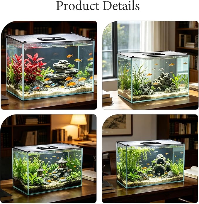 Magnetic Fish Tank Cover Net - Aquarium Lid Mesh Top Hood Anti-Jumping Aquarium Cover - Replacement Accessories for Fish Bowl Terrarium 50x30cm/20 x12
