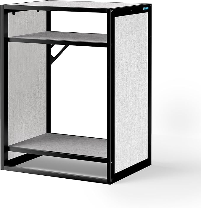 LANDEN Washed Oak Wood Metal Frame Stand, Three-Shelf for Fish Tanks up to 30 Gal, CLX60-60X45X80cm (23.6x17.7x31.49 in), for Fish Tanks and Reptile Terrariums, Home & Office Use