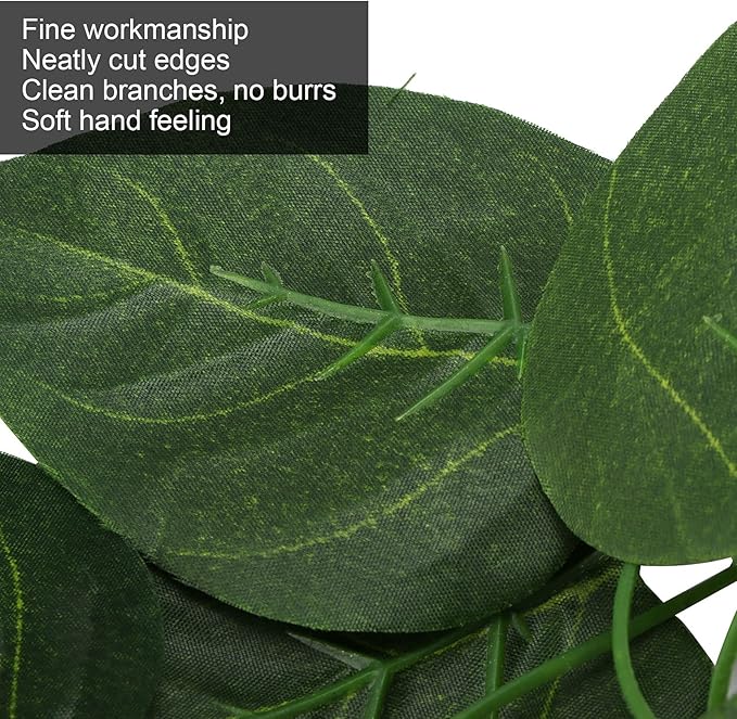 Pssopp Lifelike Plant Decorative Hanging Silk Terrarium Plant with Suction Cup for Reptile Rainforest Box Aquarium Landscape(NFF‑82)