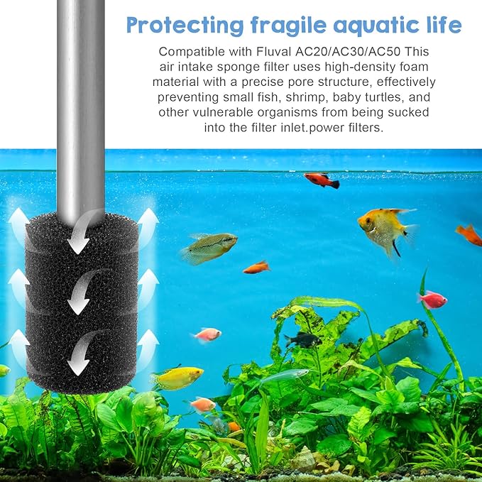 6 Pack Pre Filter Sponge, Aquarium Filter Sponge Rolls, Compatible Accessories for Fish Tank for Aquarium Shrimp Fry Fish Tank Filters