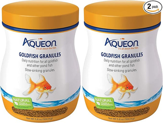 Aqueon Goldfish Fish Food Slow Sinking Granules, 100106053, 5.8 Ounce (Pack of 2)