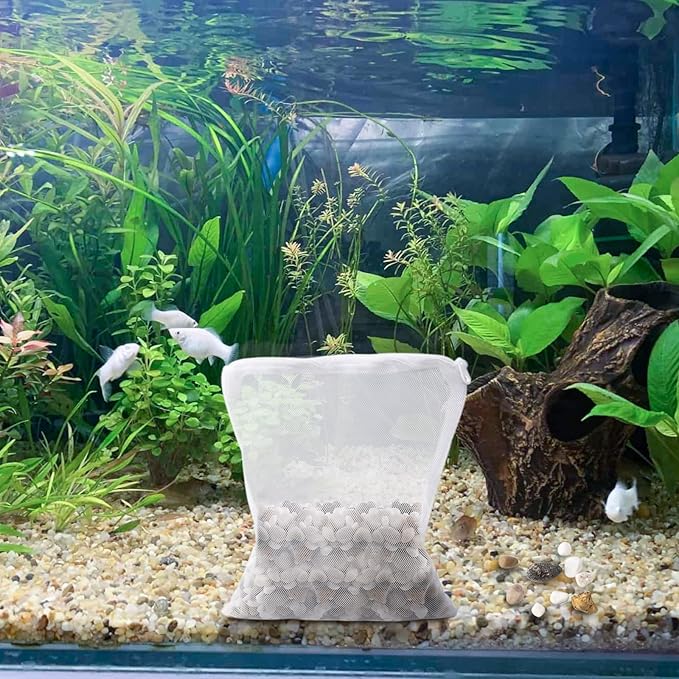 Segarty Filter Media Bags, 10PCS 11.7x7.8 Inch Aquarium Nylon Mesh Bags with Plastic Zipper, Fish Tank White Net Bags for Pellet Carbon, Bio Balls, Ceramic Rings, Ammonia Remover