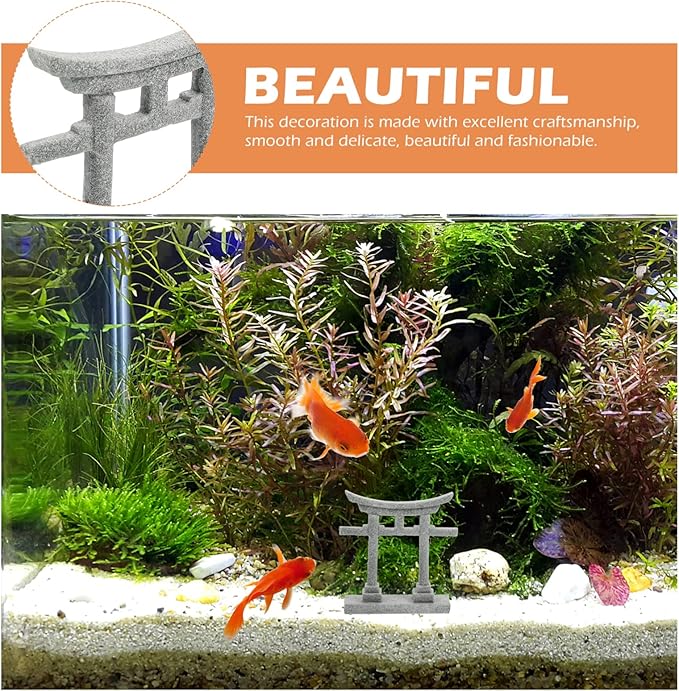 GANAZONO Aquarium Shinto Shrine Fish Tank Torii Gate Micro Landscape Decoration Japanese Shinto for Potted Bonsai Sand Table Flowerpot
