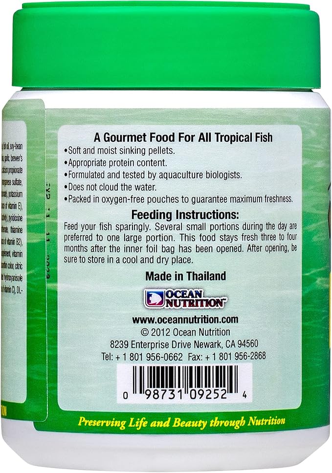 Ocean Nutrition Formula Two Pellets - Fish Food for Herbivorous & Omnivorous Marine Tropical Fish, High Protein(40%) - 7 oz (200 g) Medium Pellets