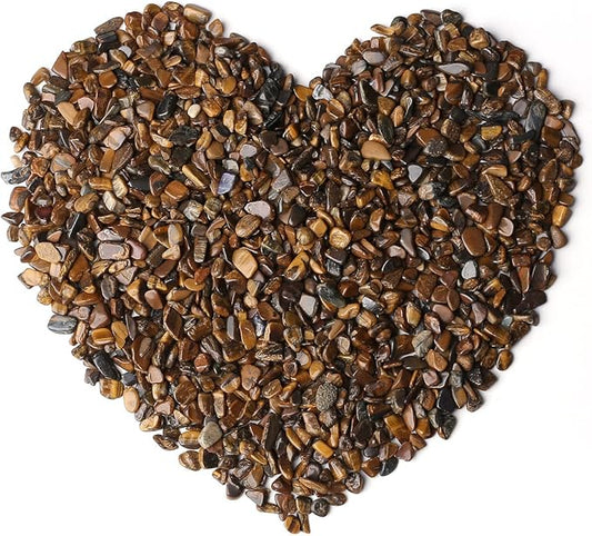 LAIDANLA Tiger Eye Crushed Stone Crystal Chips Bulk Natural Gemstones Healing Reiki Crystals Mini Quartz Vase Filler Aquarium Gravel 100g