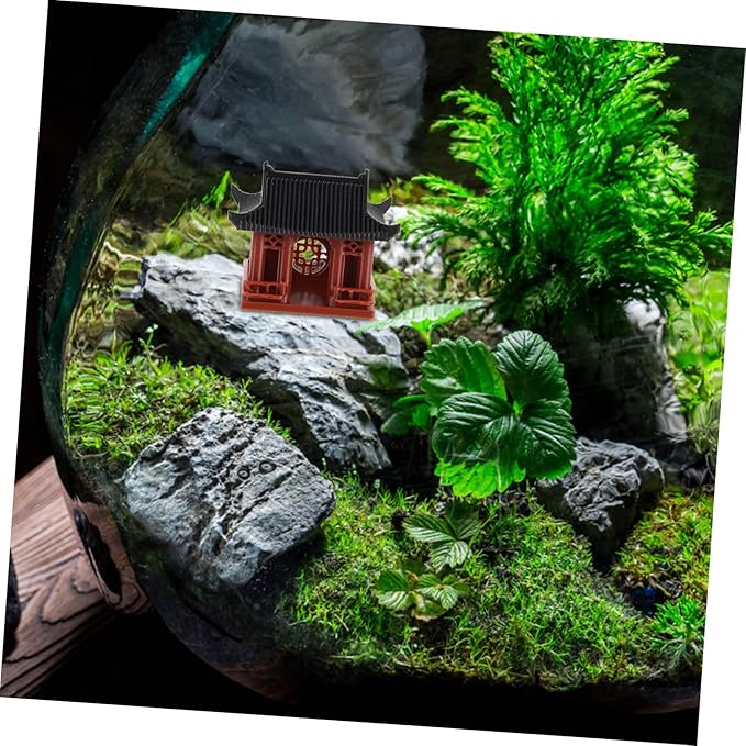 Ipetboom Miniature Pagoda Statue Zen Asian Decor for Home Meditation Compact Bonsai Micro Landscape Figurine for Fish Tank Sand Table Intricate Design Vibrant Colors