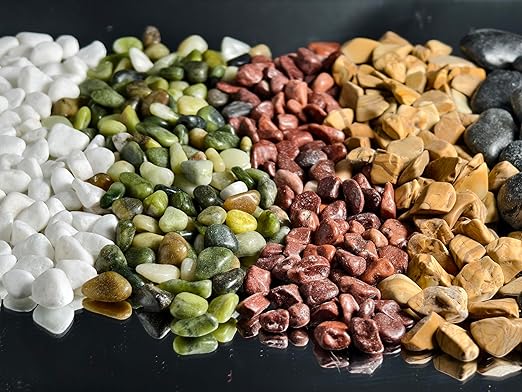 Red Pebbles,Small Gravel,1/4 Inch Nature Stones,Rocks for Indoor Plant Pots,Succulent,Garden Decor,Fish Tank,Vases,Aquarium Landscaping,5Lb