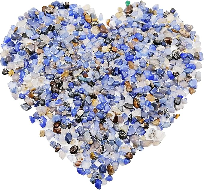 335g Assorted Blue Quartz Crystals Rocks Blue Crushed Crystal Quartz Tumbled Blue Rocks