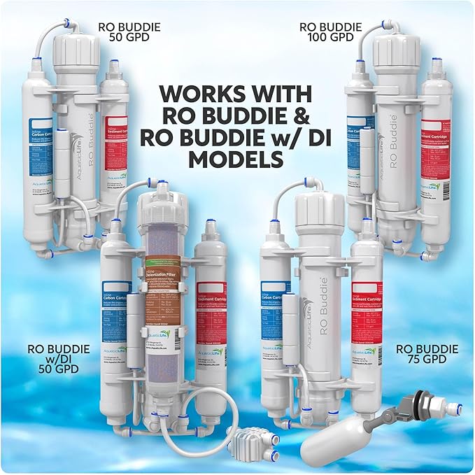Aquatic Life RO Buddie Reverse Osmosis Aquarium Water Filter Replacement Cartridge - Includes Sediment and Carbon Block Filters for RO/DI System, 2-Pack