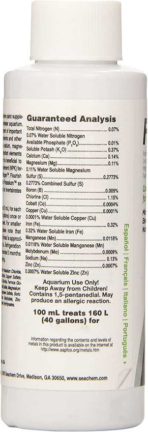 Seachem Flourish Freshwater Plant Supplement - Aquarium Element and Nutrient Blend 100 ml, (Model: 515)