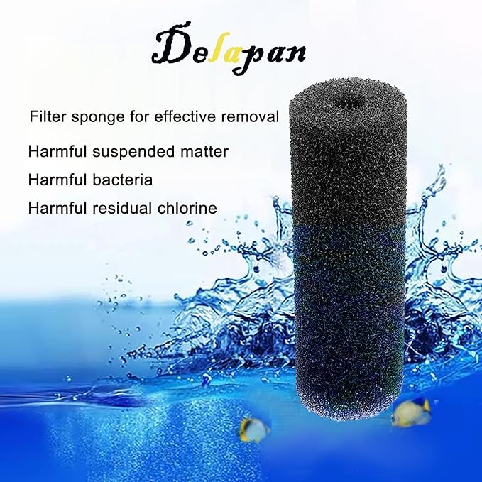 Delapan 5.9″ Pre-Filter Foam Replacement Sponge Filtration Kit for Pond Aquarium Fish Tank, 4 Pack