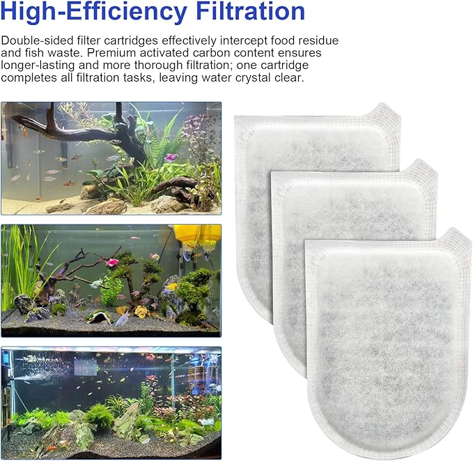 Aquarium Carbon Filter for Tetra Whisper EX, Fish Tank Carbon Filter Cartridges Large for Whisper EX30/EX45/EX70-10 Pack