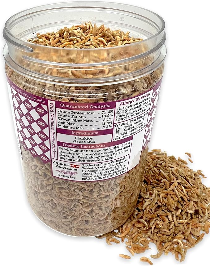 Aquatic Provisions Northern Pacific Plankton High Protein Freeze Dried Floating Fish Food 4 oz