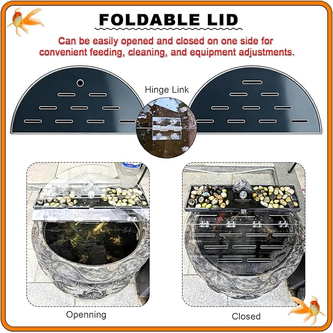 Custom Acrylic Fish Tank Lid, Cat-Proof & Jump-Resistant Cover with Ventilation Hole, Fits 12-39in Aquariums, Durable and Stylish Aquarium Top