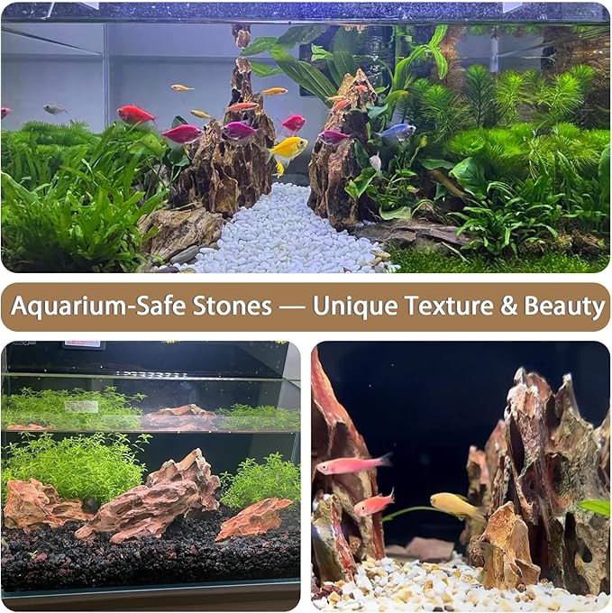 Dragon Rocks Aquariums Stones Natural Rocks for Aquascaping, Aquariums, Terrariums, Vivariums Decorative Stone,Reptile Enclosures,Paludariums,and Gardens-10lb（2 to 7 inch）
