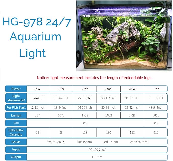 hygger Advanced LED Aquarium Light with Timer, 24/7 Lighting Cycle & DIY Mode, Full Spectrum Fish Tank Light for 48-54 in Freshwater Planted Tank