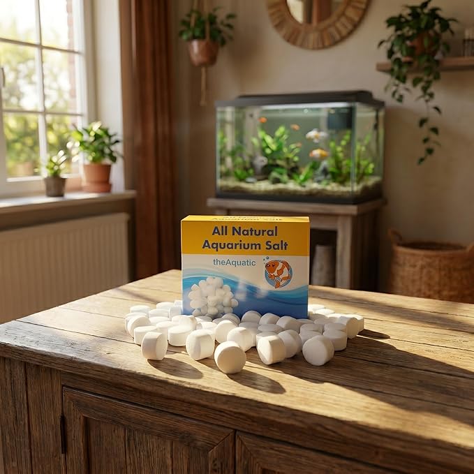Premium Aquarium Salt, Aquarium Salt Freshwater Tablets for Aquarium Water Treatments Essential Supplies (40 Tablets)