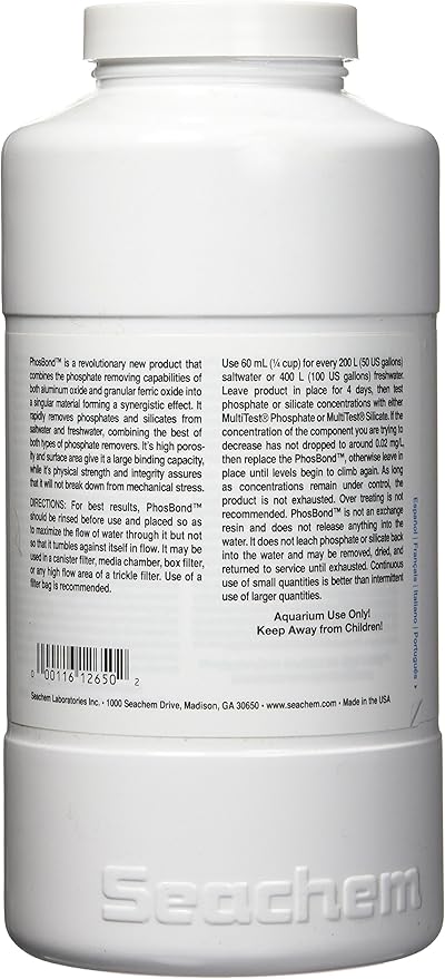 Seachem PhosBond Phosphate Silicate Remover Aquarium Filter Media, 1 L