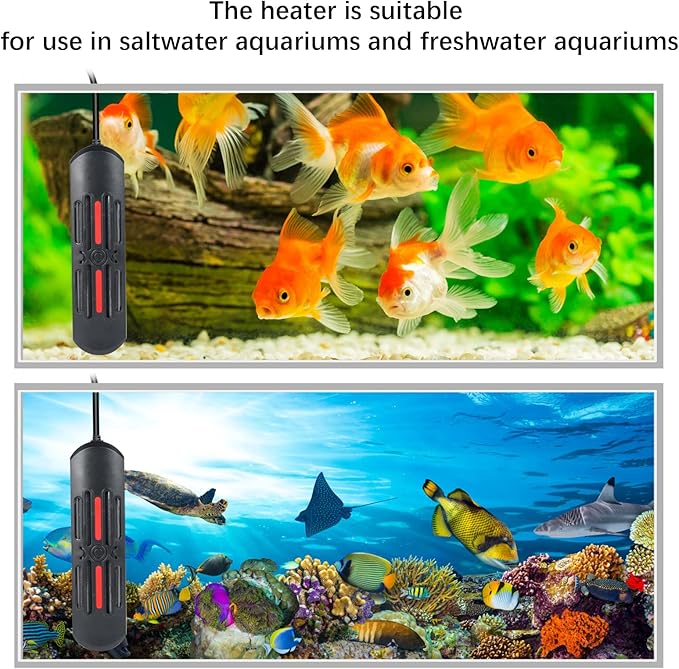 800W, 1200W Aquarium Heater, External Digital Temperature Controller, Double-Tube Heating, Fast and Energy-Saving. Suitable for Freshwater and Saltwater Aquariums. (1200W)