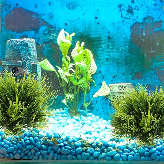 3 Pack Aquarium Plants, Realistic Plastic Fish Tank Plants Green Artificial Aquarium Decor Fish Tank Decorations for Aquascaping Reptile Terrariums