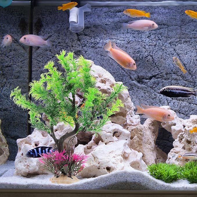 iplusmile Fish Tank Decorations, Artificial Aquarium Plants Tree Landscaping Decor Accessories Ornaments