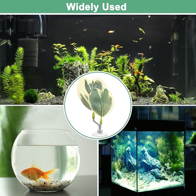 M METERXITY 2-Pack Betta Fish Leaf Pad, Hammock Plant Leaf Pad, Realistic Resting Fish Rest Bed for Fish Tank Decorations/Aquarium Accessories/Breeding [Green and White, Grape Leaves-Shaped]
