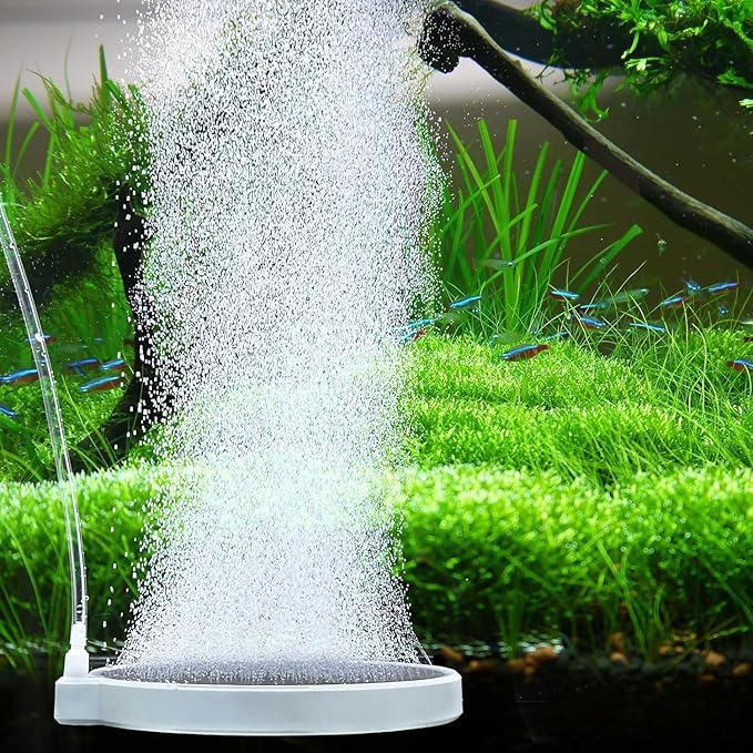 UPETTOOLS Nano Air Stone for Fish Tank - 6 Inch Quiet Aquarium Bubbler Stone Kit, Ultra-High Dissolved Oxygen Diffuser Aquarium Aerator Airstone for 100 to 150 Gallon Tank Hydroponics