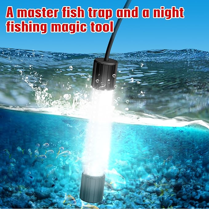 Underwater Fishing Light Compatible with Milwaukee M18 Battery 1300 Lumens IP68 Waterproof Submersible LED Fish Attractant Light for Night Fishing Dock Boat Kayak (Battery Not Included)