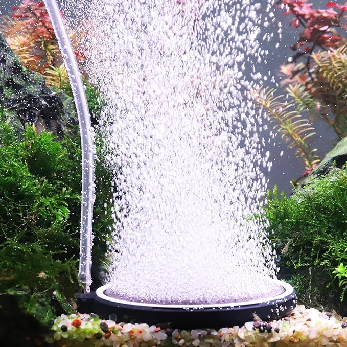 hygger Air Stone for Aquarium: Quiet High Dissolved Oxygen Diffuser Kit for Freshwater or Saltwater Fish Tank and Hydroponic Air Pump-Disc 4 x 4 Inch Air Bubble Stone Without air Pump