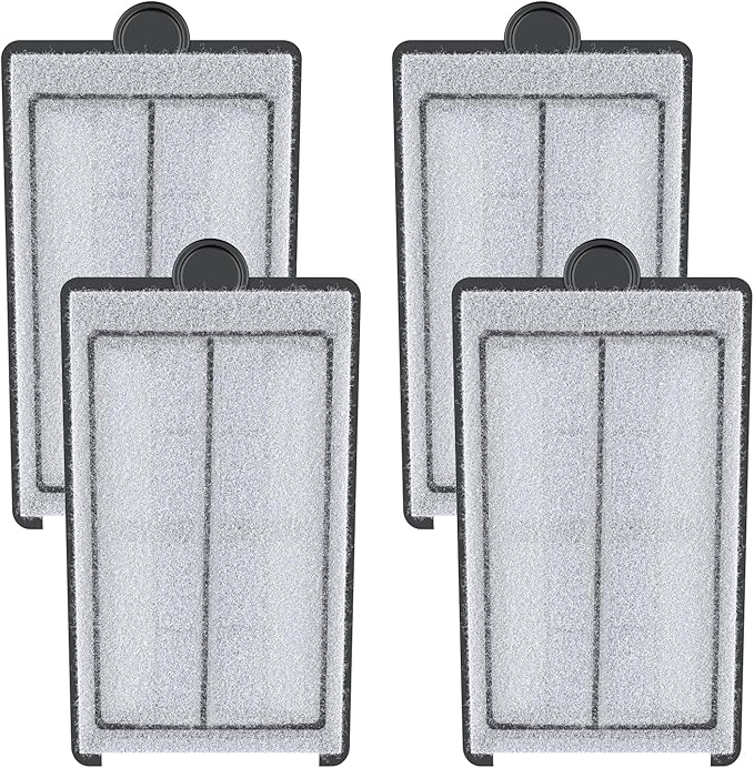 Pawfly 4 Pack Filter Cartridges for PHF-300S PRO Hang on Back Aquarium Filter, Fish Tank Filter Pad, Filter Media for Freshwater & Saltwater, White Aquarium Sponge for Filtration, 5" × 3.2"