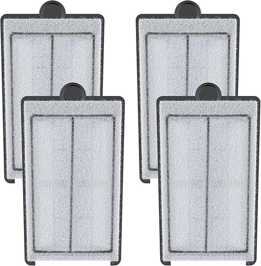 Pawfly 4 Pack Filter Cartridges for PHF-300S PRO Hang on Back Aquarium Filter, Fish Tank Filter Pad, Filter Media for Freshwater & Saltwater, White Aquarium Sponge for Filtration, 5" × 3.2"