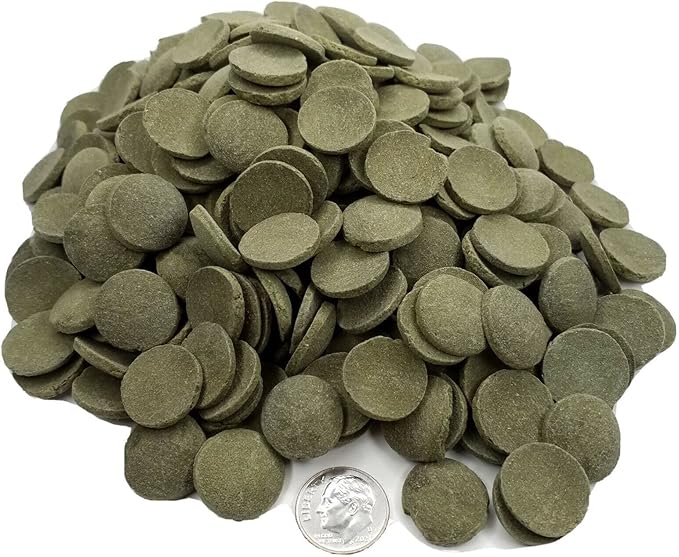 16mm - 5/8" Wafer of Spirulina, Algae, Veggies, Sinking Wafer for Bottom Fish, Shrimp, Snails, Crabs, Crayfish, All Tropical Fish, Zeigler Style Wafers...11oz Small Jar