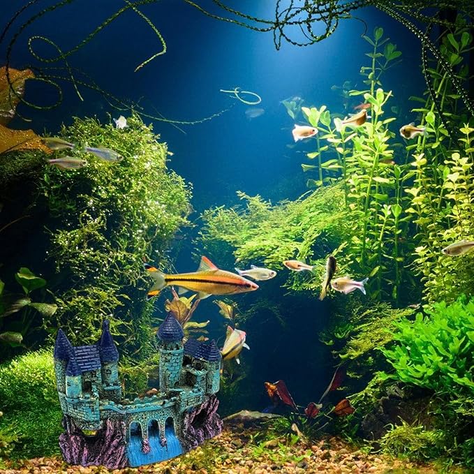 Fishtank Hideouts Landscape Fish Tanks Decorations for Aquariums Terrarium Shrimp Castles Ornaments Habitat Interactive Underwater Sand Castles Scenery
