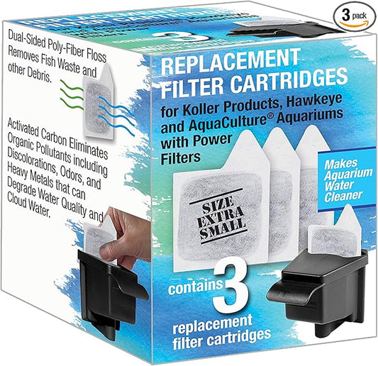 Koller Products Replacement Filter Cartridges - XS, 3-Pack, White