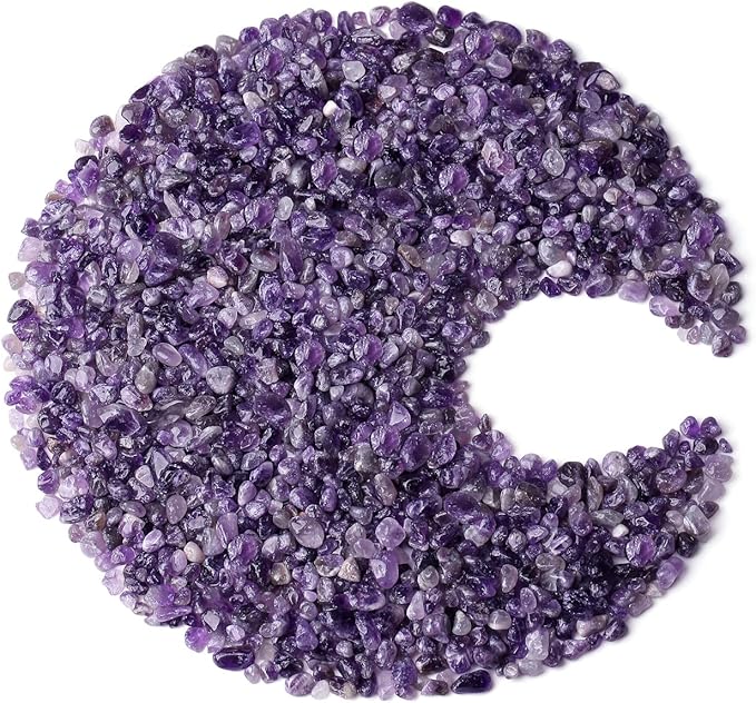 ZHIYUXI 1 lb Amethyst Crystal Chips Bulk Fish Tank Decorations Aquarium Rocks Gravel Vase Filler Stones Crystals for Candle Making Witch Kit Gravel for Plants Quartz Sand Gemstone Terrarium Supplies