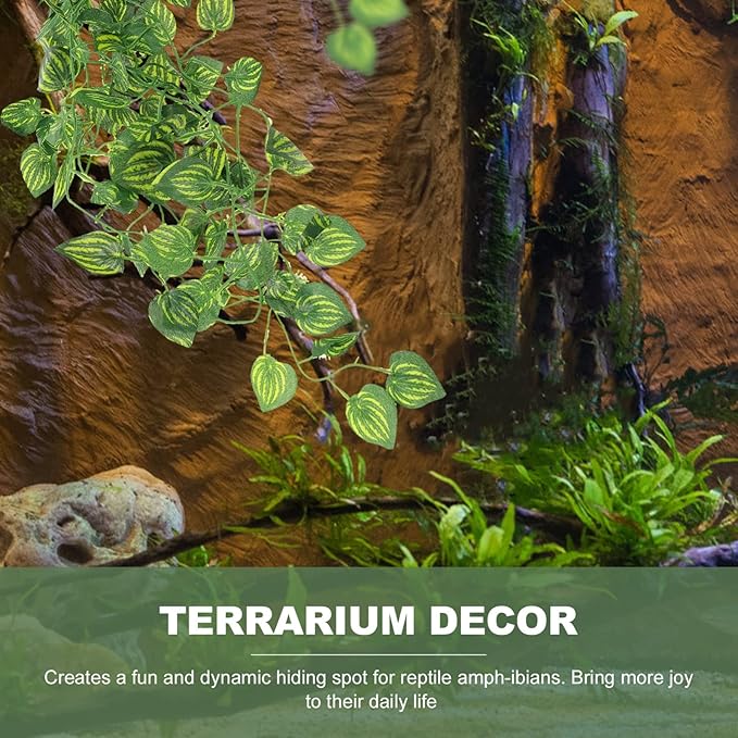 Rtificial Plant Vines for Gecko Tank Reptile Tank Decor Lifelike Fake Plants for Terrarium