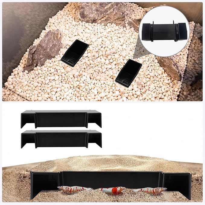 CPLIKE Shrimp Cave Aquarium Tunnel, Aquarium Decor Habitat Decoration, Black Plastic, Modern, Corydora Catfish, Kuhli Loach, Clown Cory Shrimp, Fish, 0.5"D x 2.5"W x 1.5"H