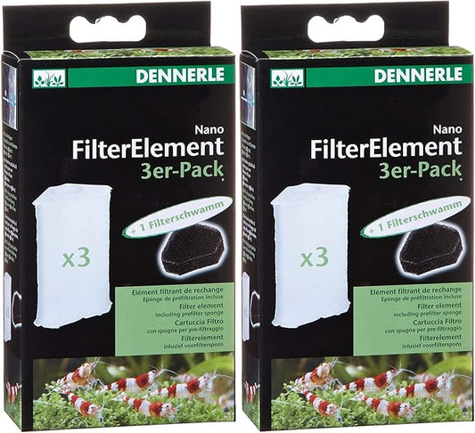 Dennerle 2 Pack of Nano FilterElements for Aquarium Filters, 3 Count Each