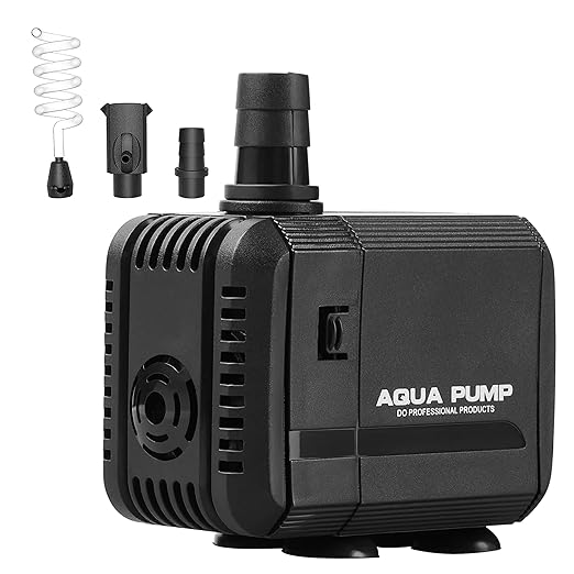 Simple Deluxe 210GPH 8W Water Table Pump (800L/H), Pond Pump with 2 Nozzles, Perfect for Fish Tank, Pond, Aquarium, Statuary, Hydroponics, Black