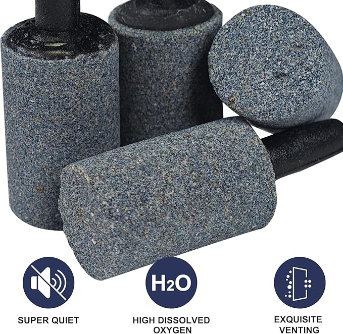 Aquarium Air Stones 1 inch, 20 Pack Fish Tank Bubble Stone, Aerator Bubble Diffuser, Nano Air Pump Accessories, Cylinder