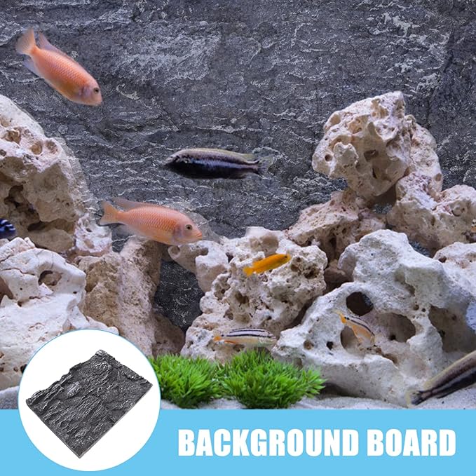 Glass Containers Terrarium Background 3D Reptile Tank Background Board Stereo Backdrop Wall Snake Habitat Decor for Lizard Bearded Dragon Gecko Spider Turtle Fish Dragon Decor