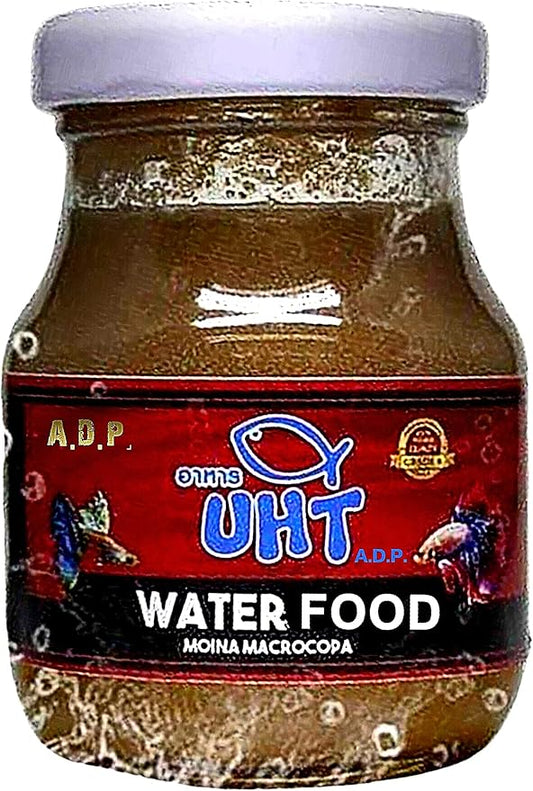 A.D.P. UTH Fish Food Fresh Water Moina Macrocopa 75 g. Tropical Fish Food Grow Faster & Color Enhancer Slow Sinking Like Pellets High Protein 74% for All Baby Fry Newborn Fish Feed & Small Fish Care