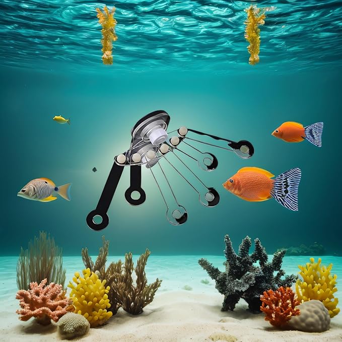Pssopp Acrylic Aquarium Rack, Transparent Fish Bracket Holder Frag Plugs Rack Live Fish Suction Cup Stand with Six Claw