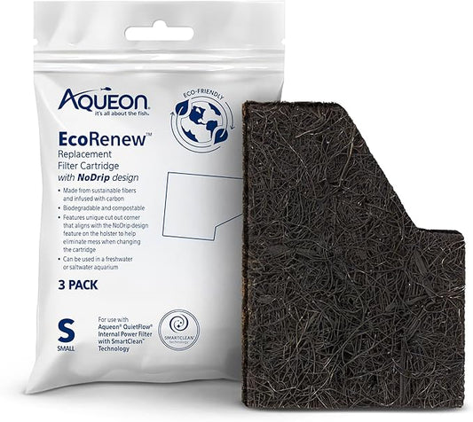 Aqueon Aquarium Fish Tank EcoRenew Filter Cartridge, Small 3 Pack