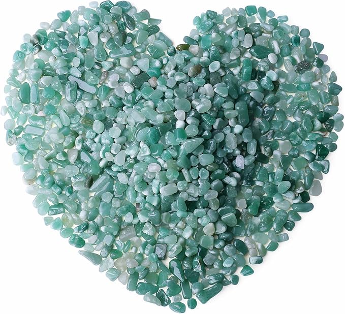 Green Aventurine Crystal Polished Rocks 0.3-0.4" Tumbled Stones Chips Stone Crushed Quartz Natural Gem Home Decoration Aquarium Plants Cacti Vase Filler Landscape Bottom Ornament 0.6lb 250G
