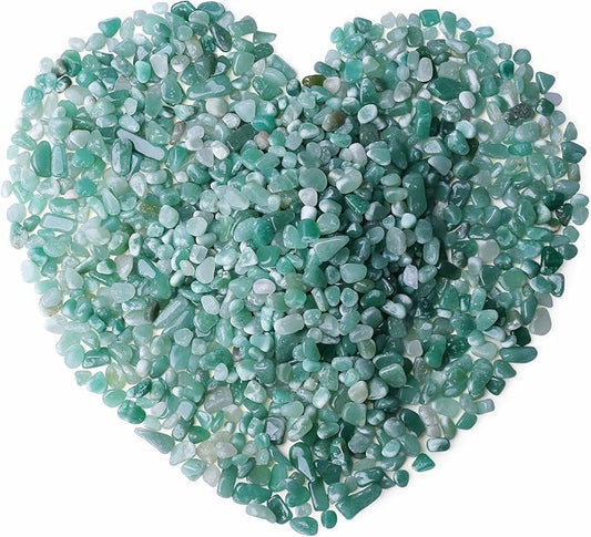 Green Aventurine Crystal Polished Rocks 0.3-0.4" Tumbled Stones Chips Stone Crushed Quartz Natural Gem Home Decoration Aquarium Plants Cacti Vase Filler Landscape Bottom Ornament 0.6lb 250G