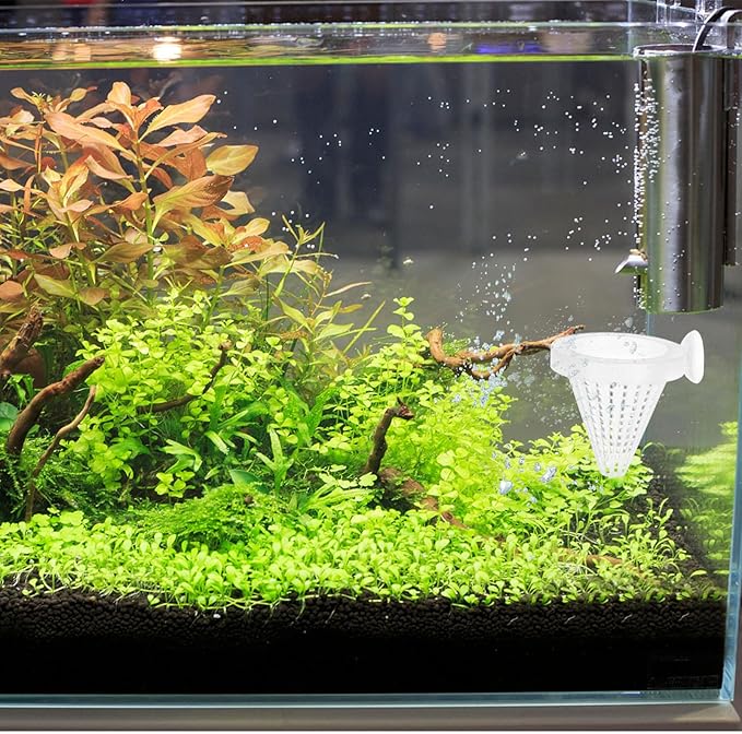 Beaupretty 10pcs Cone Worm Feeder Cups with Suction Cups, Plastic Bloodworm Feeding Funnels for Aquarium Fish, Suitable for Automatic Fish Feeding in Home and Professional Aquatic Tanks