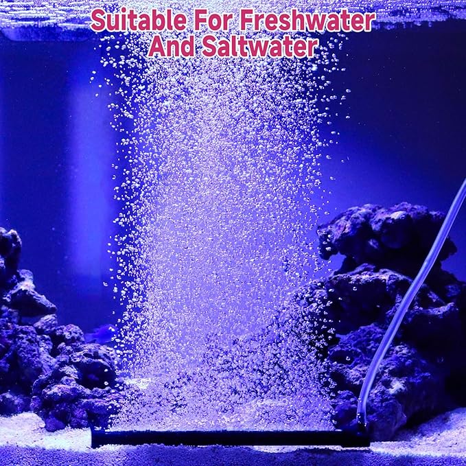 hygger Aquarium Bubble Curtain Wall, Quiet Fish Tank Air Stone with Accessories, High Dissolved Aquarium Bubbler Oxygen Diffuser Decoration for Freshwater & Saltwater