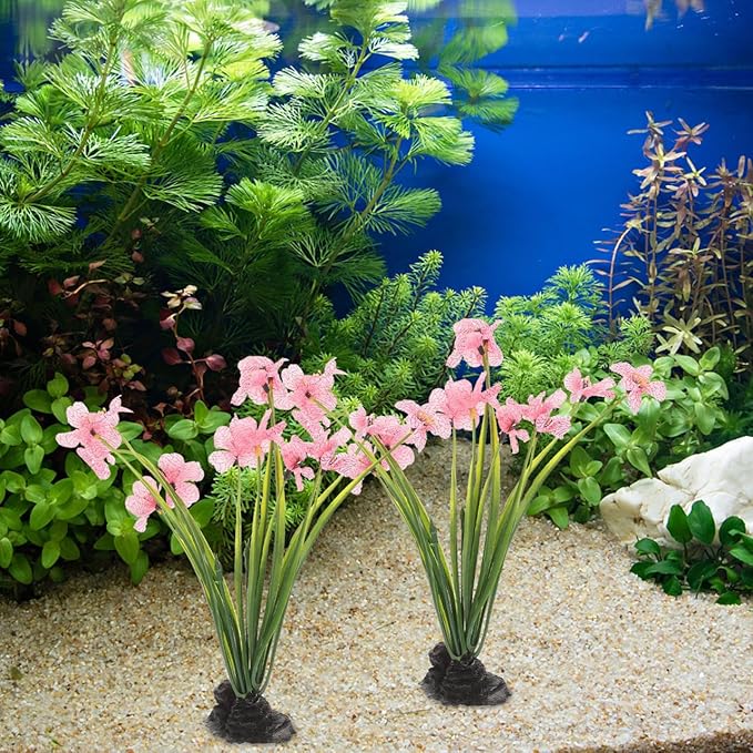 NOLITOY 2Pcs Pink Fish Tank Decor Aquarium Decoration- Betta Water Plants Decoration Models for Aquarium Decorative